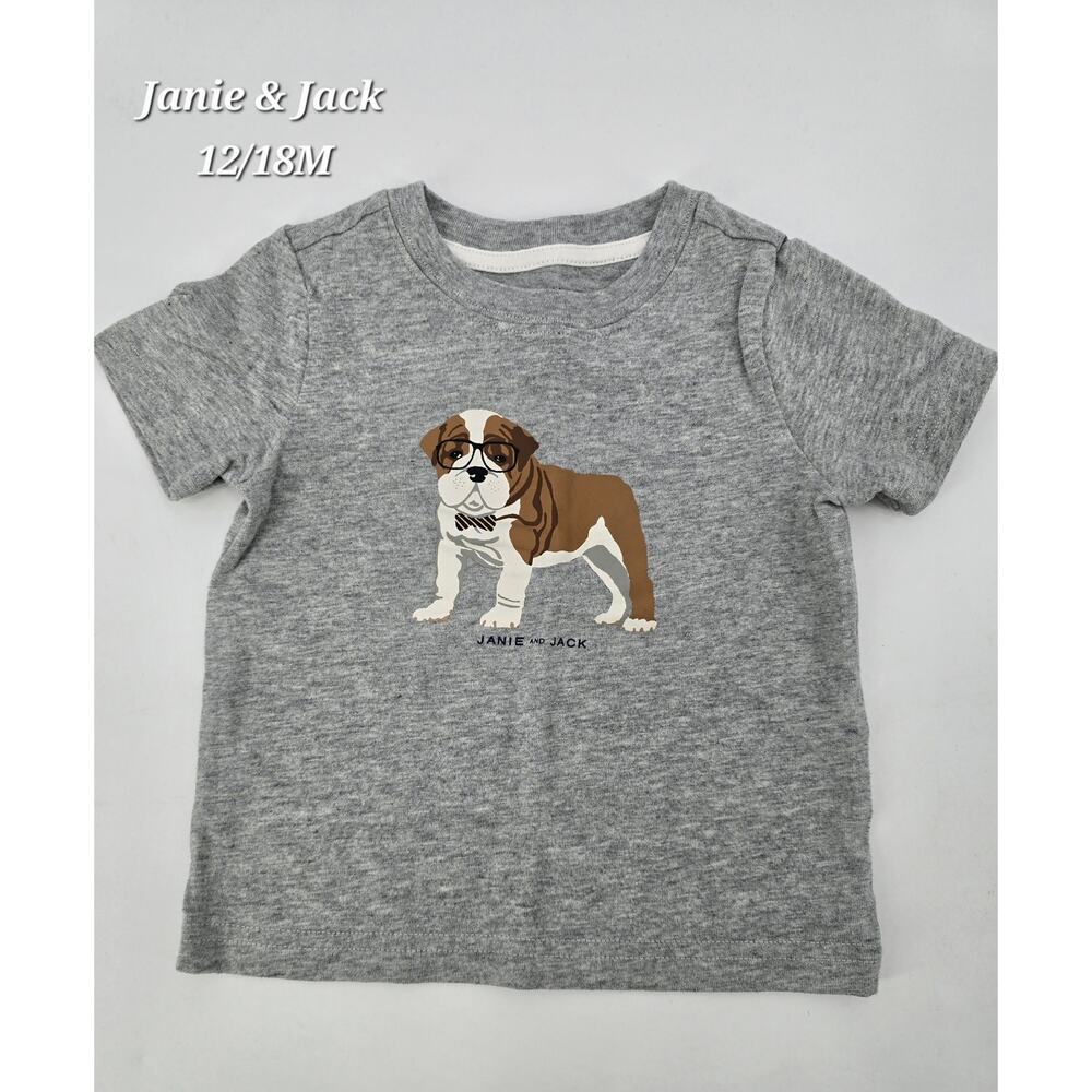 Janie and Jack Puppy Cotton Tee – Size 12-18 Months